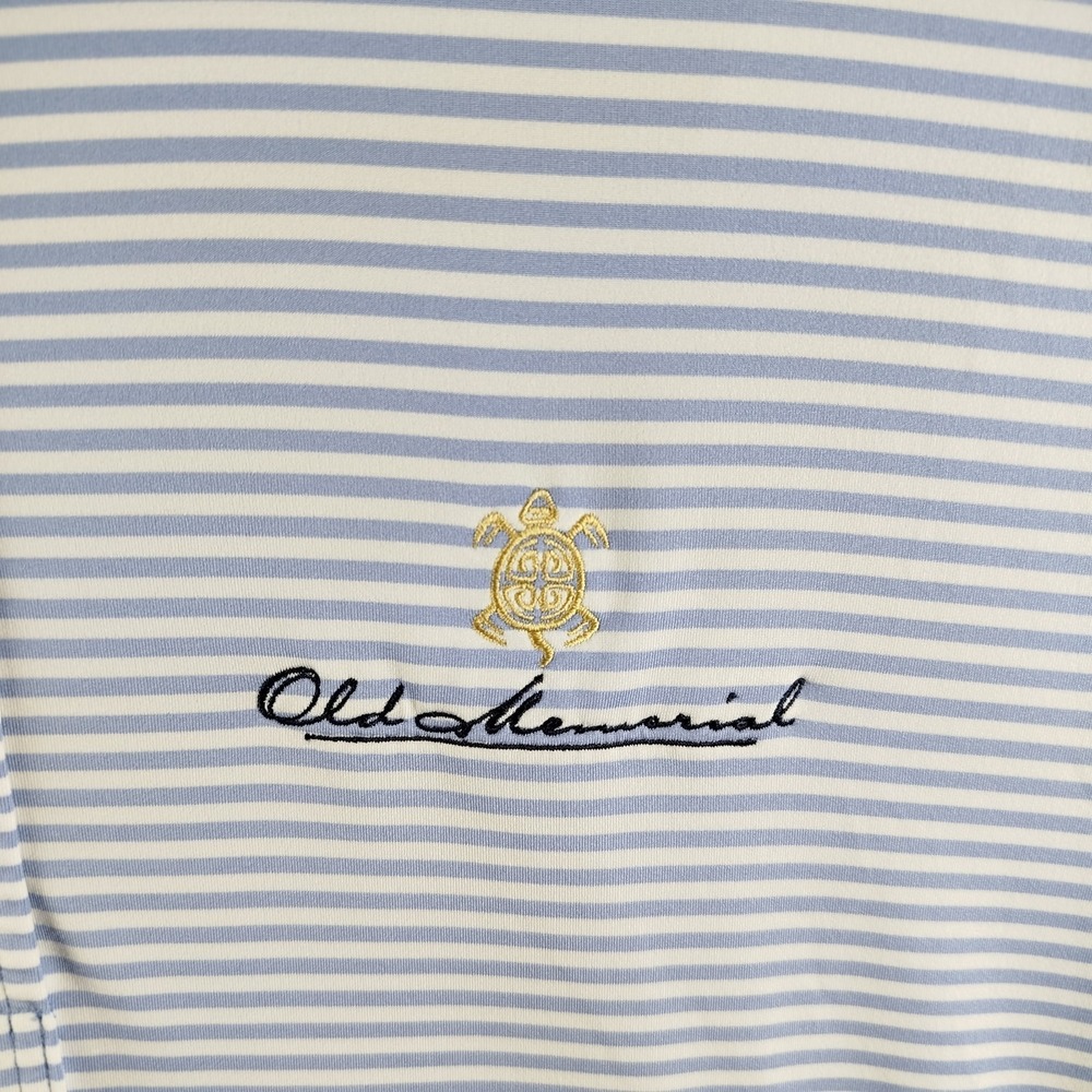 Old Memorial Golf Club Shirt Mens 2XL White Blue Stripe Polo RLX Ralph Lauren - Picture 6 of 12